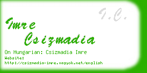 imre csizmadia business card